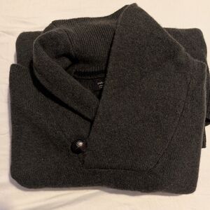 BANANA REPUBLIC Shawl collar sweater, deep forest green, Italian yarn - EUC!